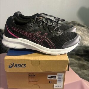 ASICS Women's Black Running Shoes with Pink Accents Brand New.